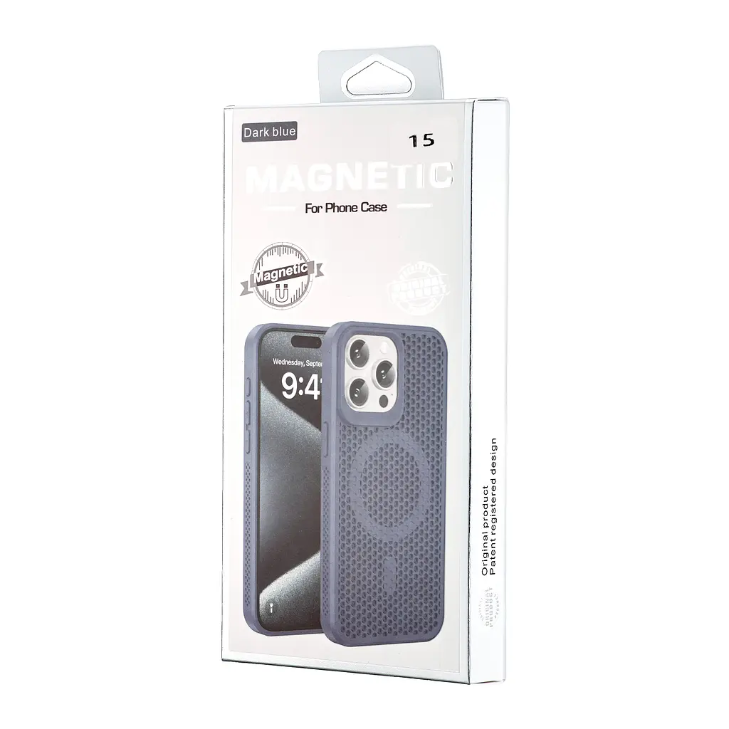 Чохол Silicone Cooling Сase with MagSafe iPhone 15 Dark Blue - фото 2