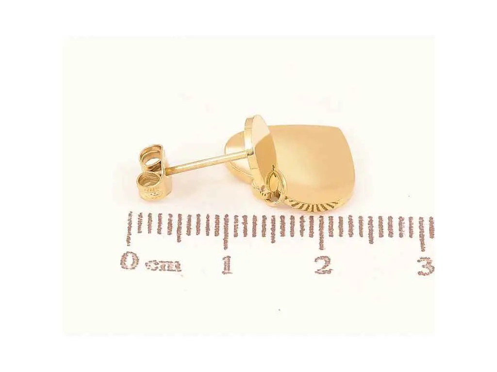 Сережки Xuping пусети TTM Stainless Steel 14K "Сердечка" (335942) 2,3см - фото 2