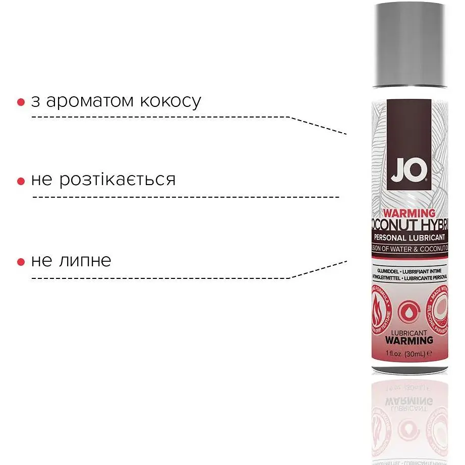 Розігрівальний крем-змазка з кокосовою олією System JO Coconut Hybrid Warming (30 мл) - фото 3