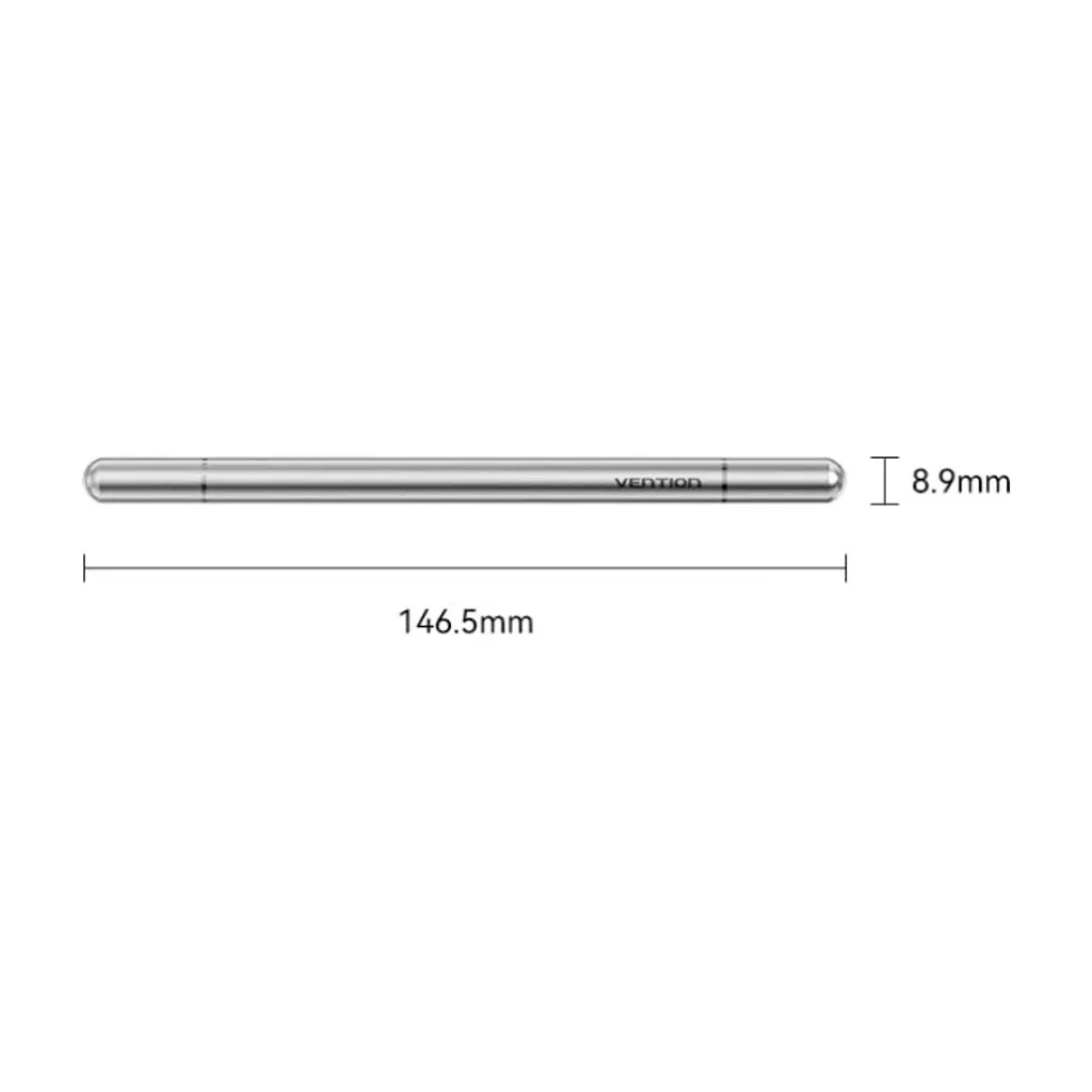 Стилус Vention 2-in-1 Stylus Pen Gray Aluminum Alloy Type (KQMH0) - фото 2