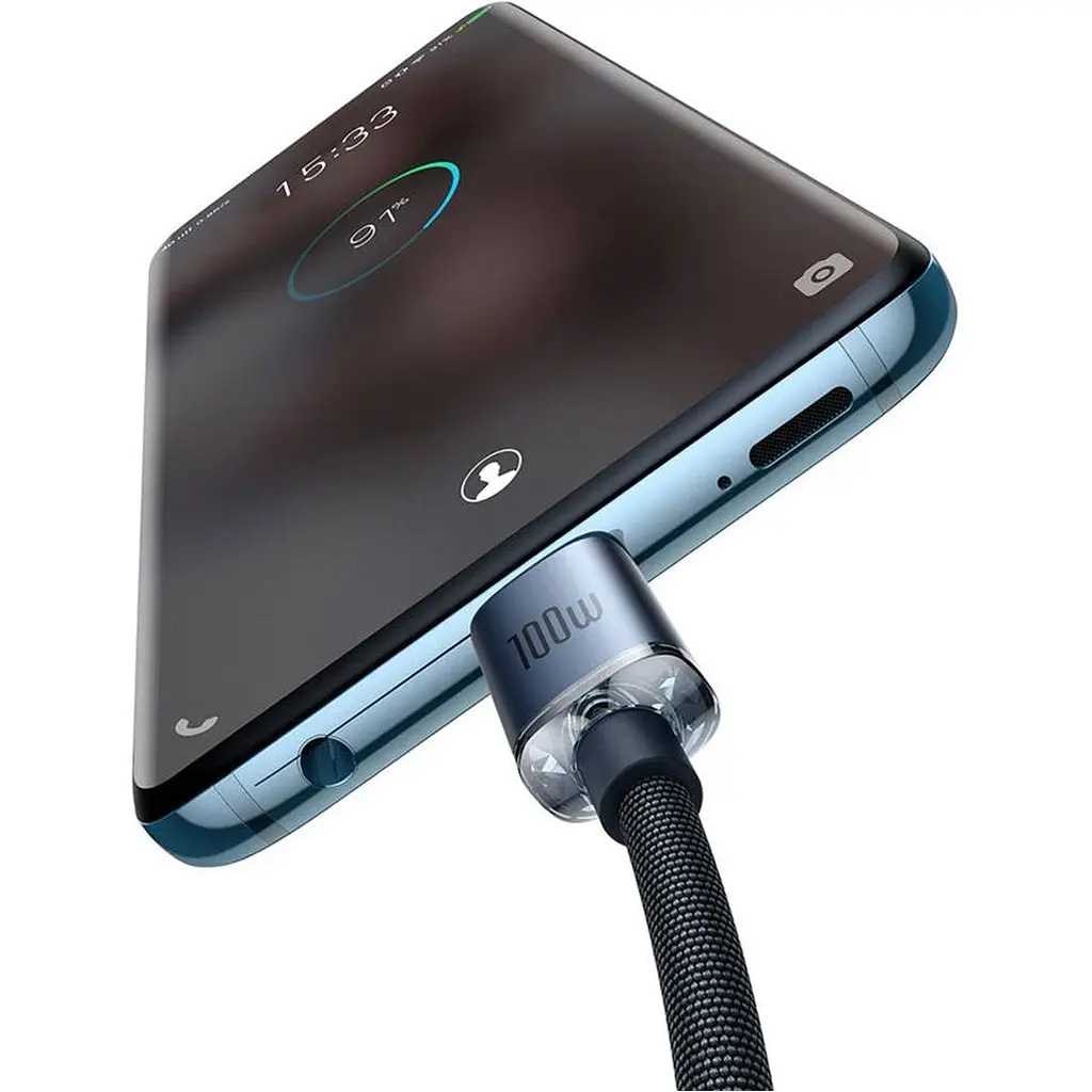 Кабель Baseus Crystal Shine Series USB-C to USB-C 100W 1.2m Black (CAJY000601) [141252] - фото 4