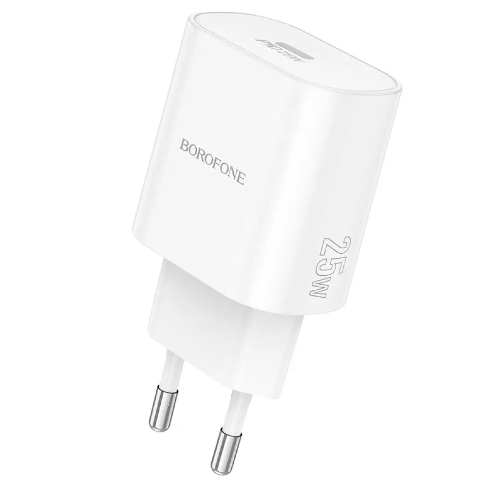 Зарядний пристрій Borofone BA82A 1USB-C PD/QC 25W 5V/3A 100-240V AC 50/60Hz 0.6A White (34482_3341411) - фото 4