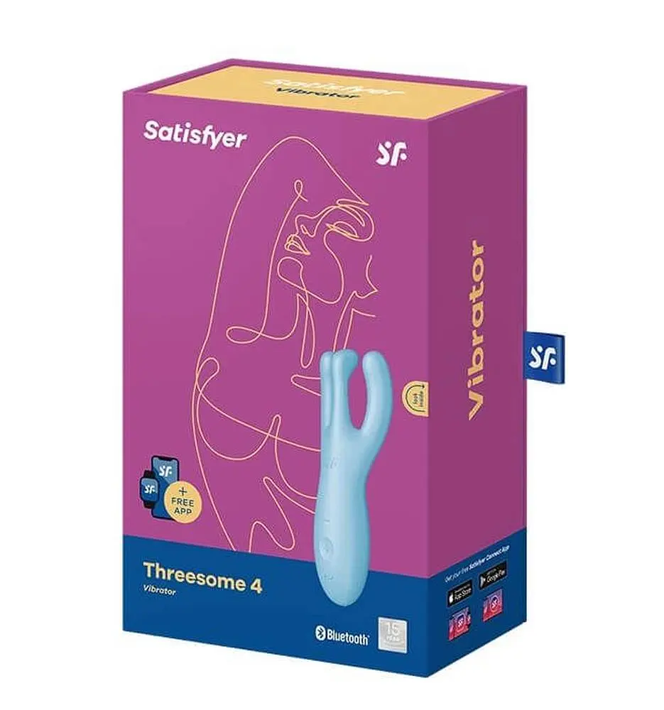 Вібратор для клітора Satisfyer Threesome 4 14 см блакитний - фото 6