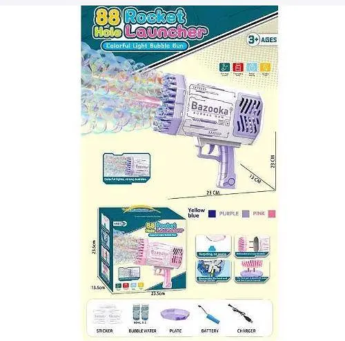 Установка з мильними бульбашками Limo Toy 456-16 A 2 кольори, в коробці, живлення від акумулятора. багато бульок - фото 4