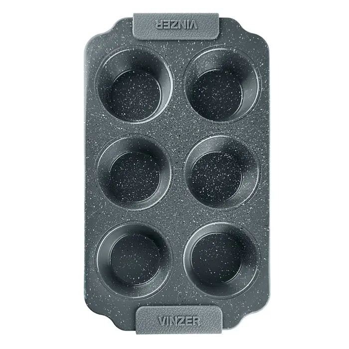 Форма для випікання маффінів прямокутна Vinzer Dolci Line 50784 3.5х17.8х30.5 см чорна - фото 2