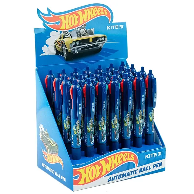 Ручка кулькова автоматична Kite Hot Wheels 4 кольори 28 шт. (HW23-067) - фото 2