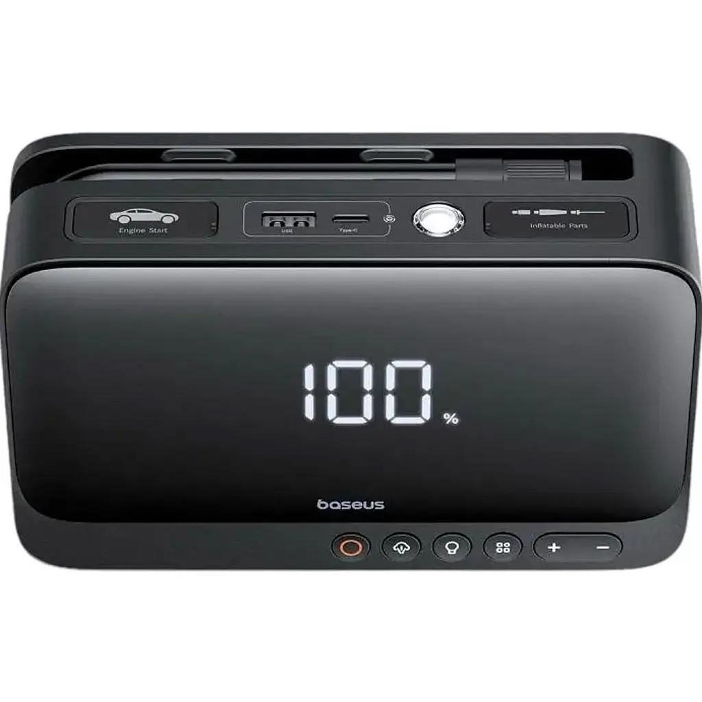 Пускозарядное устройство с компрессором Baseus Super Energy Series 4 в 1, 600A [C00245902111-00] - фото 4