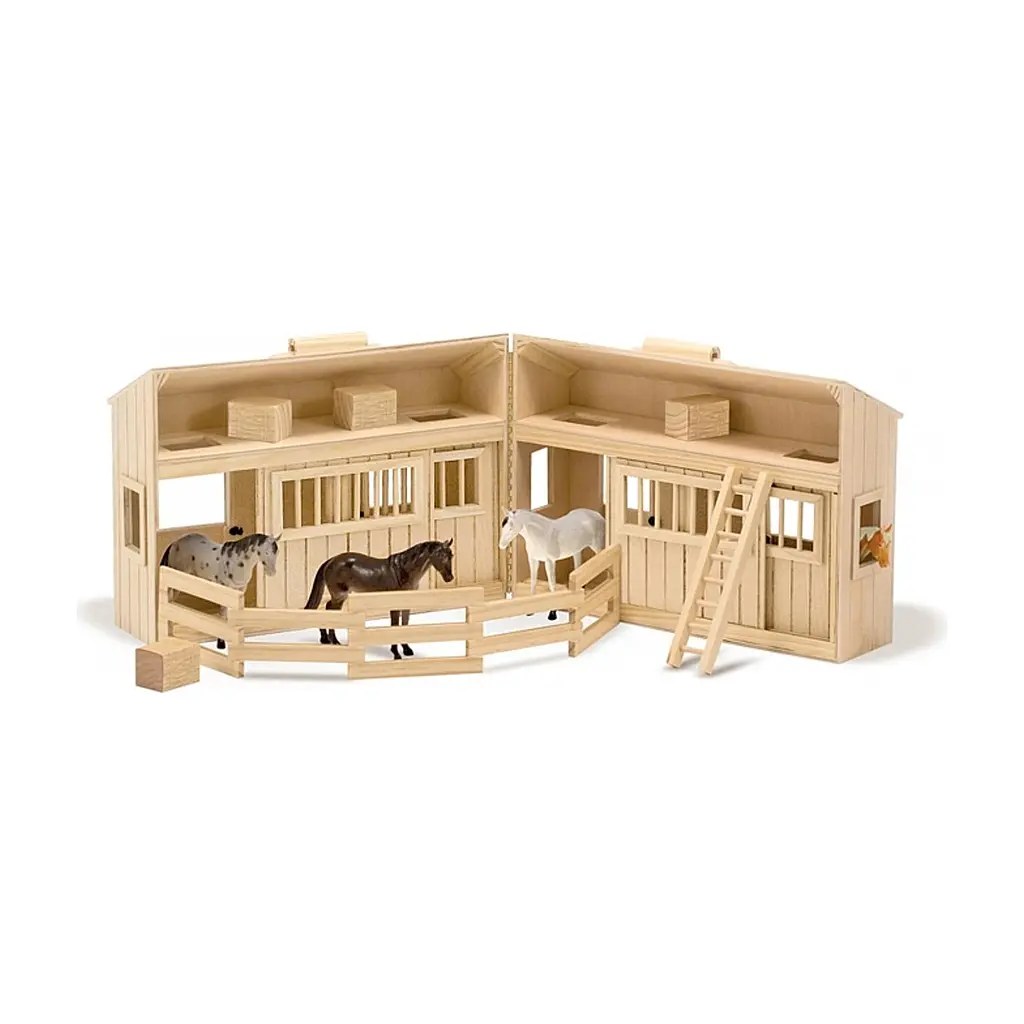 Игровой набор Melissa&Doug Деревянная конюшня с лошадками (MD3704)