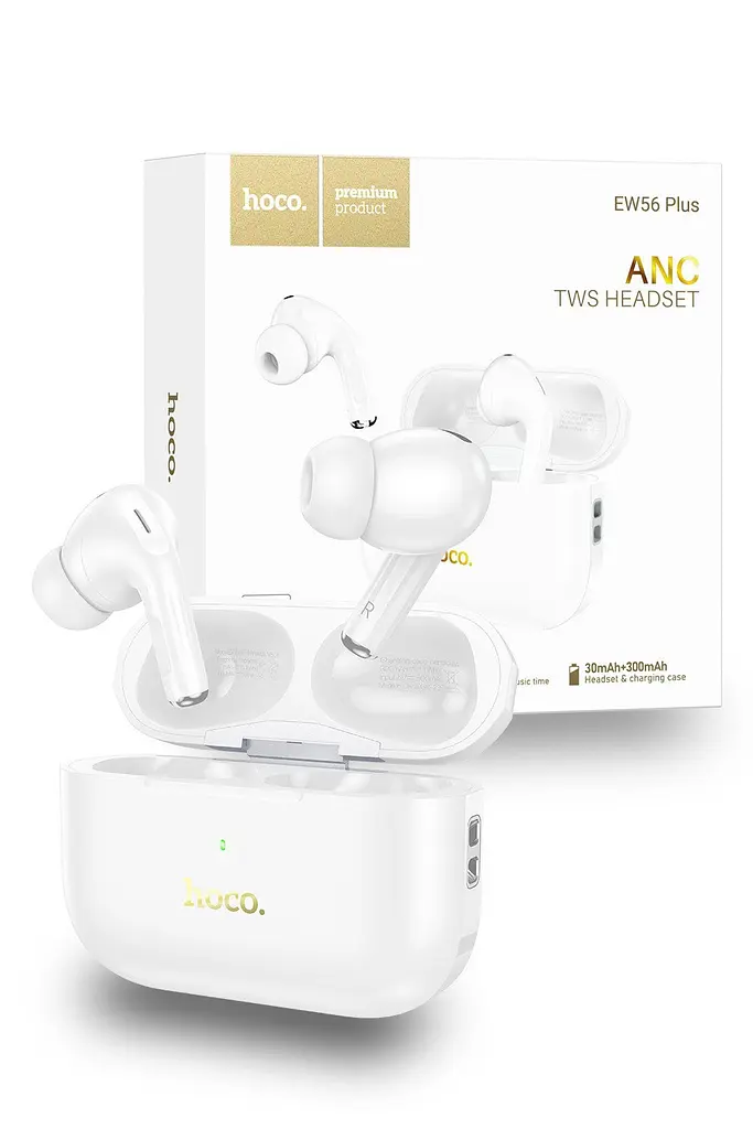 Навушники Hoco EW56 Plus TWS з шумозаглушенням | BT5.3, 30/300mAh, ANC, 4h | white - фото 6