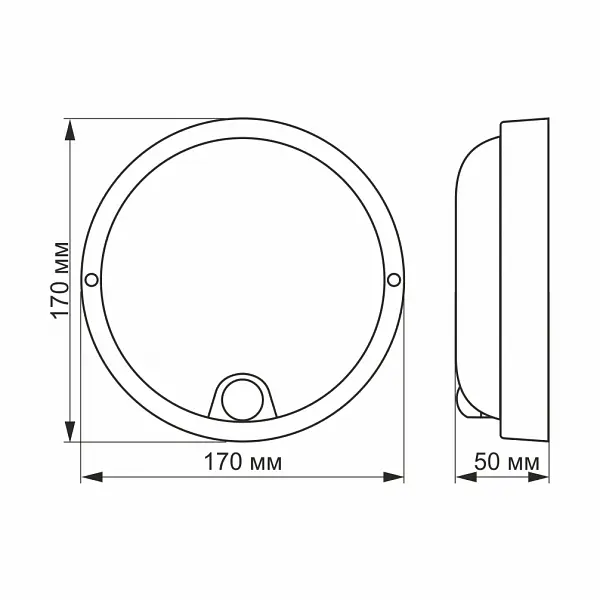LED светильник с датчиком ИК IP54 круглый VIDEX 12W 5000K сенсорный белый - фото 5