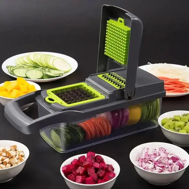 Мультислайсер 14 в 1 KitchenAid Kitchen Ideas Veggie Slicer HA-347 ручна багатофункціональна овочерізка з контейнером - фото 3
