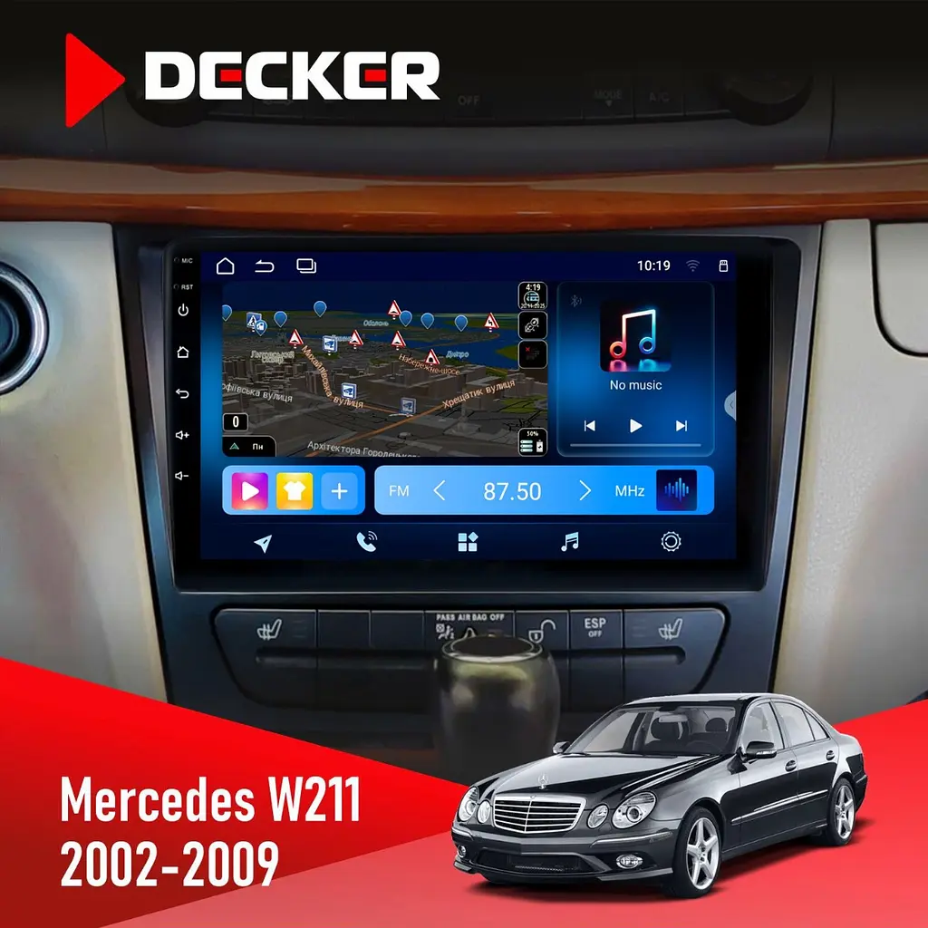 Штатна магнітола Mercedes-Benz E-Class (W211) 2002-2009 Decker D9-008 8x128 DSP 4G Decker (НФ-00003719)