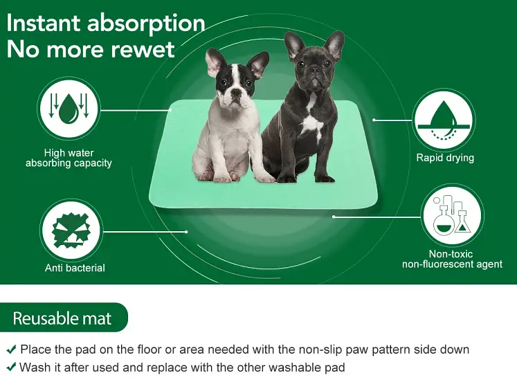 Багаторазові преміум пелюшки для собак MY TURF reusable and Washable pet mat 2 шт. 90х104 см - фото 7
