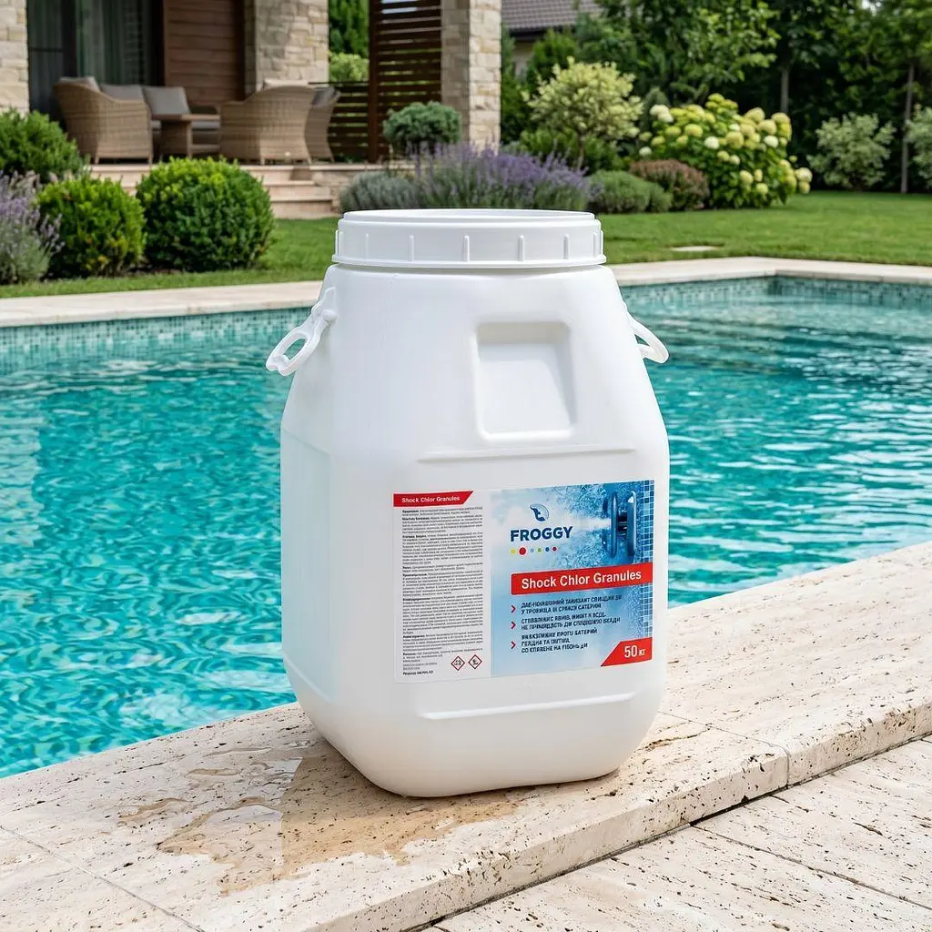 Шоковий хлор Froggy Shock Chlor Granules 50 кг у гранулах для швидкої обробки басейну - фото 2