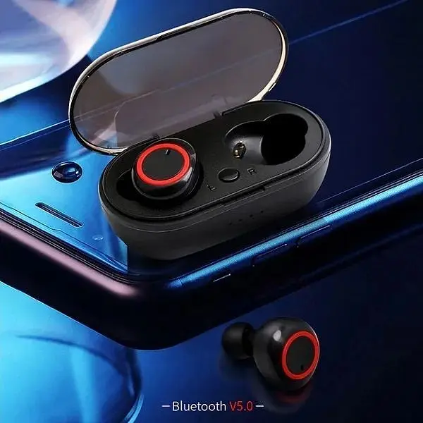 Бездротові навушники WK V5 TWS Bluetooth v5.0 300mAh Siri Black - фото 2
