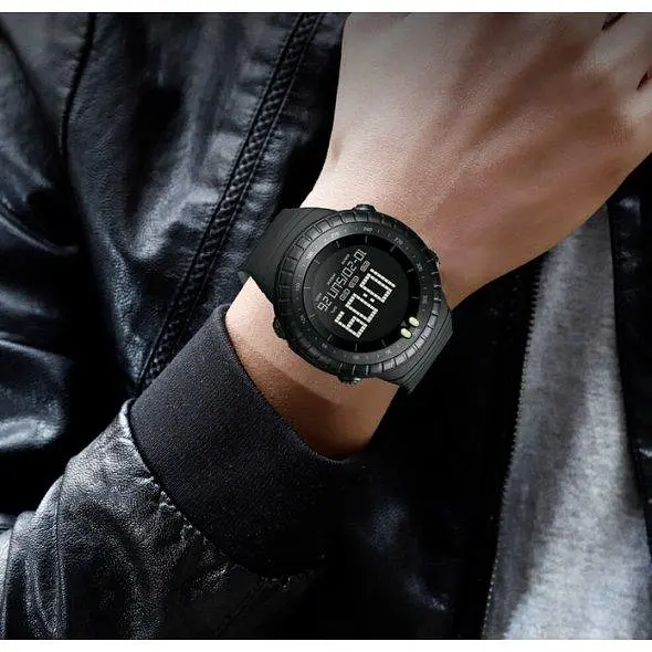 Тактические водостойкие кварцевые часы Skmei Ribas black - фото 10