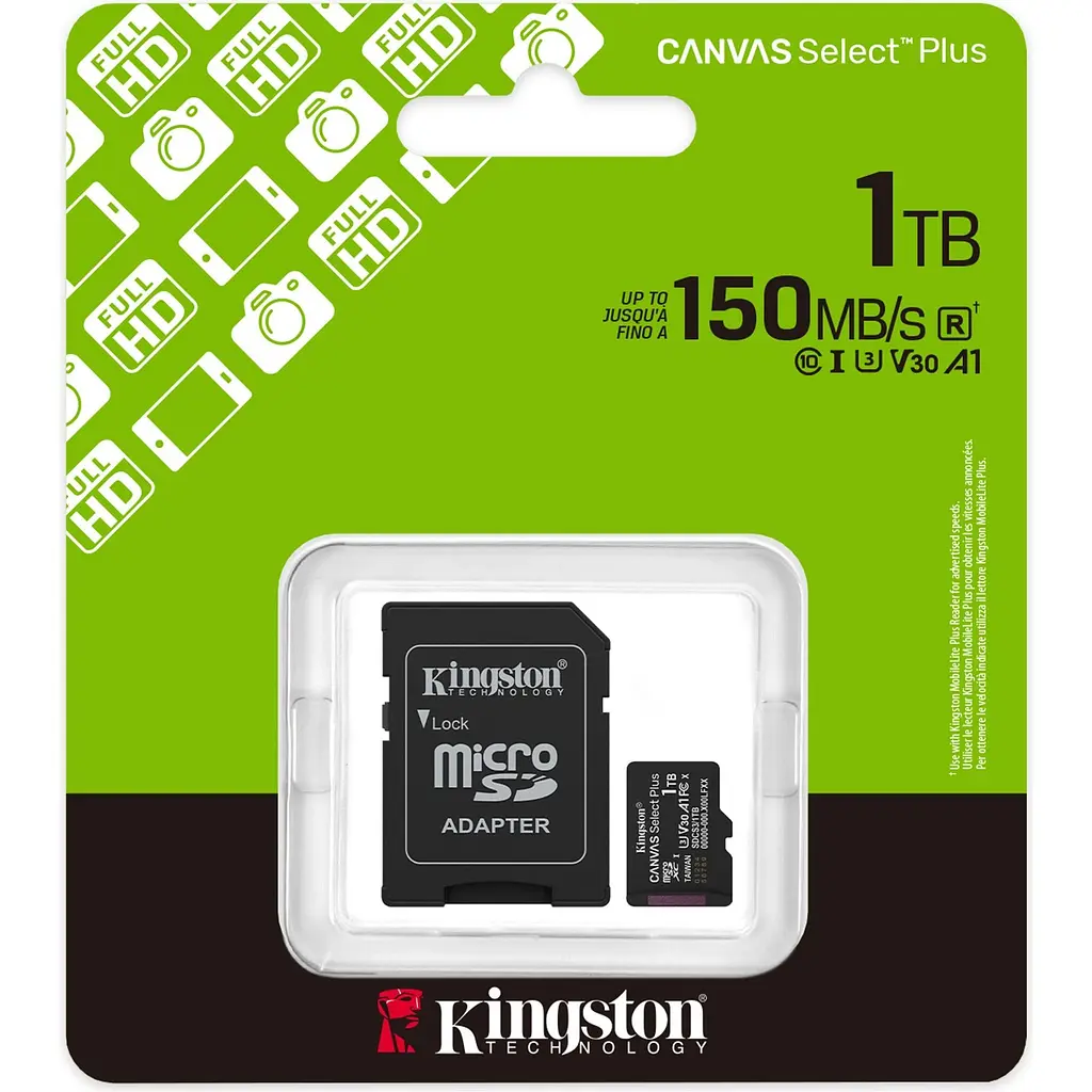 Карта пам'яті Kingston microSDXC Canvas Select Plus 1TB Class 10 UHS-I U3 V30 А1 + SD адаптер (SDCS3/1TB) [145075] - фото 3