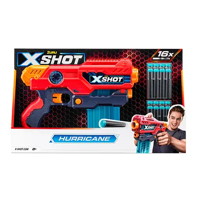 Швидкострільний бластер Zuru X-Shot Red Excel Hurricane, 16 набоїв (36440R) - фото 3