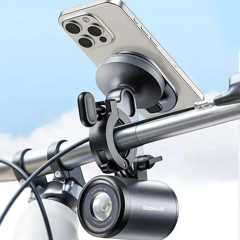 Вело- и мотодержатель + фонарь Baseus PrimeTrip Series 2-in-1 (C12569000121-0) Cosmic Black - фото 3