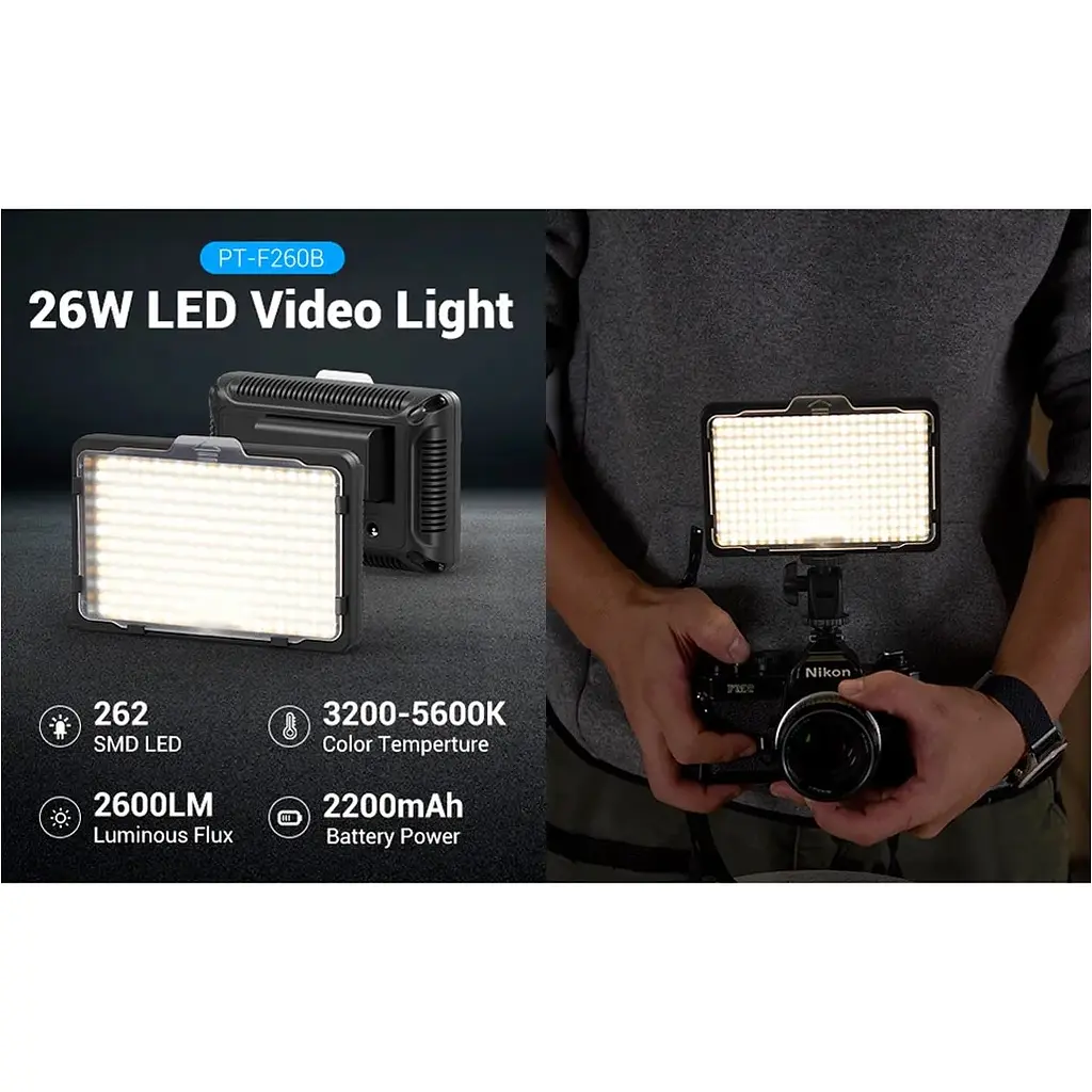 Накамерный свет Tolifo PT-F260B LED260 color 3200-5600K B0CLRKN9KH [110714] - фото 3