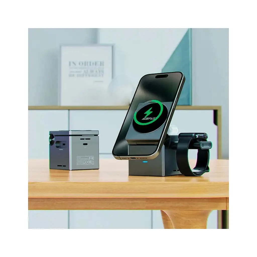 Зарядний пристрій Acefast Wireless QI 3in1 15W E18 Rubik''s (6974316282884) - фото 6