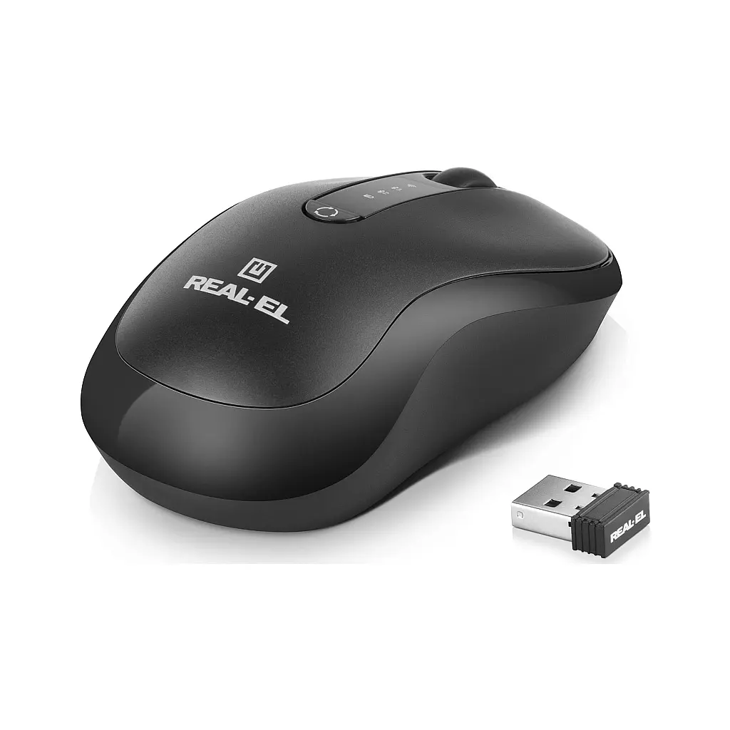 Мишка REAL-EL RM-450W Wireless/Bluetooth Black/Gray (EL123200046) - фото 5