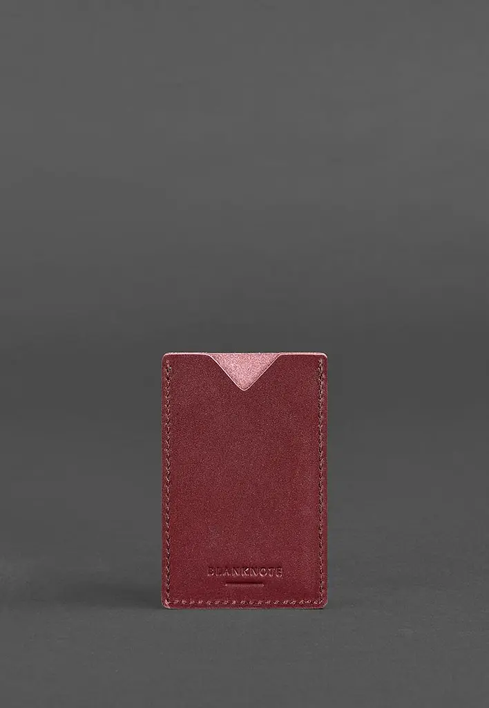 Женский кожаный кард-кейс 8.0 бордовый. - фото 6