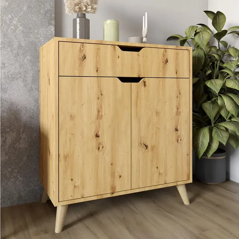 Комплект меблів для вітальні М-ЗОН Борн Дуб Артизан 5 предметів з ніжками кольору світлий горіх (MZN-031068) - фото 5