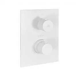 Термостат для душу на 3 споживача Paffoni Light з металевою накладкою white matt LIQ519BO/M, Білий матовий
