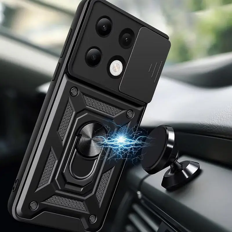 Чохол Ummi Camshield Serge Ring для Xiaomi Redmi Note 13 Pro 4G / 14s / Poco M6 Pro 4G Чорний / Black - фото 3