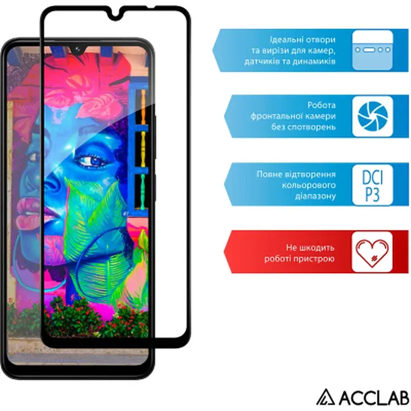 Скло захисне ACCLAB Full Glue Xiaomi Redmi 14C Black (1283126598838) - фото 5