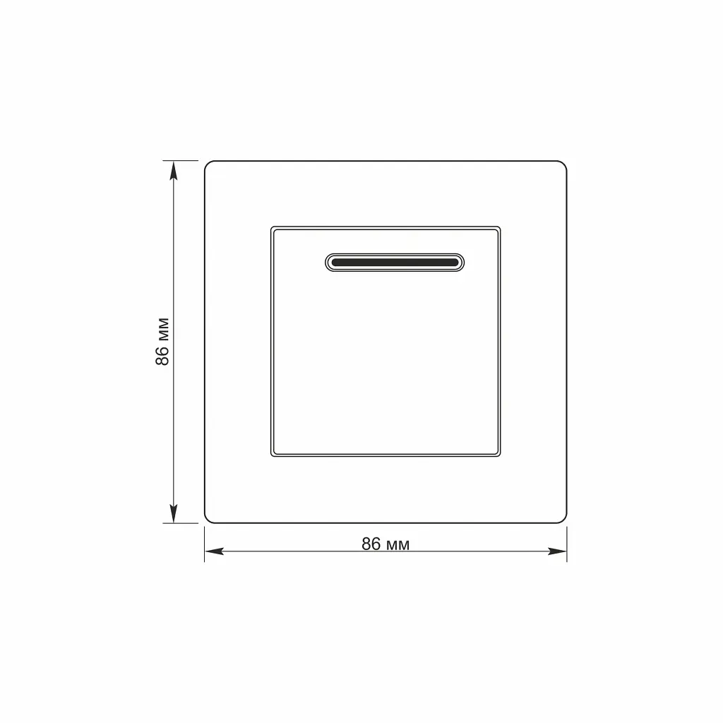 Вимикач одноклавішний Videx Titanum Standard з підствіткою білий 1 шт. - фото 4