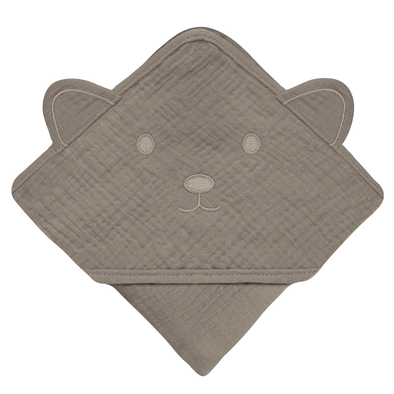 Рушник з капюшоном Lionelo Muslin Hooded Towel Beige Cappuccino 80х80 см - фото 2