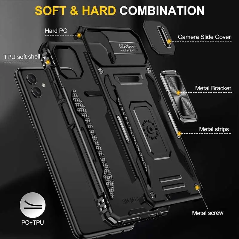 Чехол ударопрочный Epik Camshield Army Ring для Samsung Galaxy A07 Черный/Black - фото 5