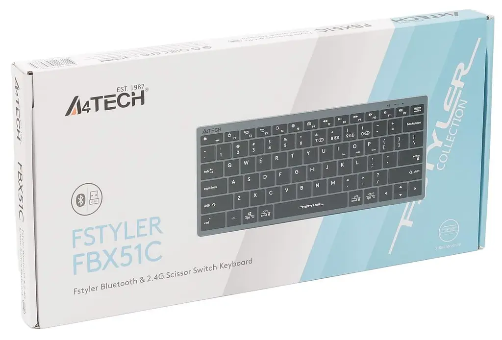 Клавиатура A4Tech Fstyler FBX51C Wireless Grey (FBX51C (Grey)) - фото 7