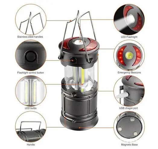 Ліхтар кемпінговий юсб 200lm WN39 Solight LED camping flash light - фото 5