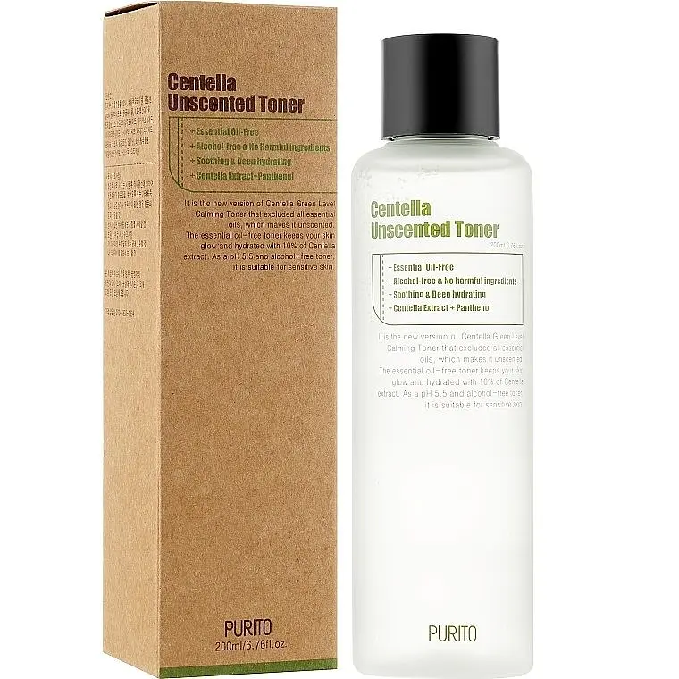 Заспокійливий тонер із центелою без олій Purito Centella Unscented Toner 200 мл