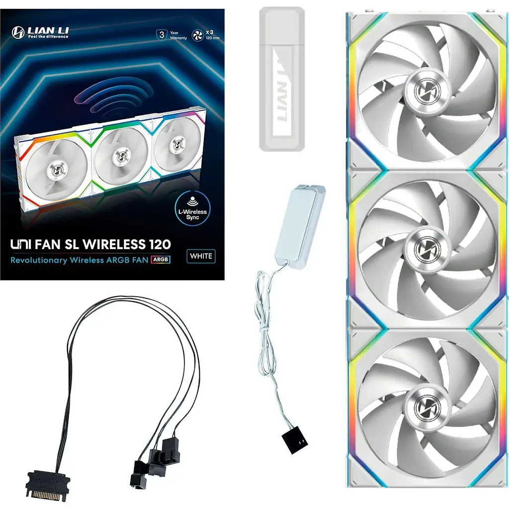 Комплект вентиляторів LIAN LI Uni Fan SL WIRELESS 120-3, White - фото 10
