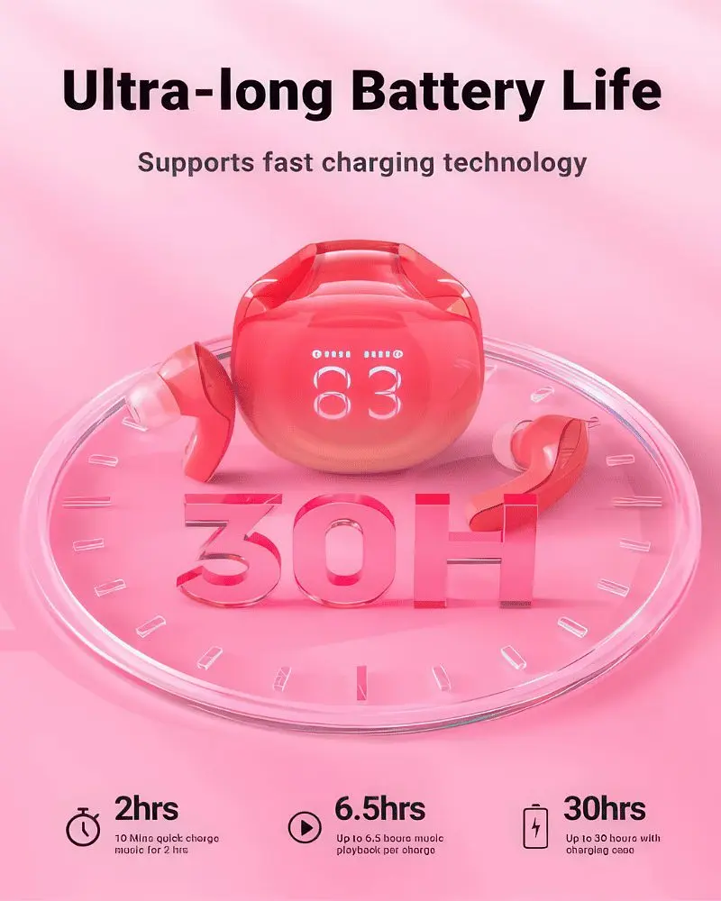 Беспроводные наушники Acefast TWS T9 красные - фото 4