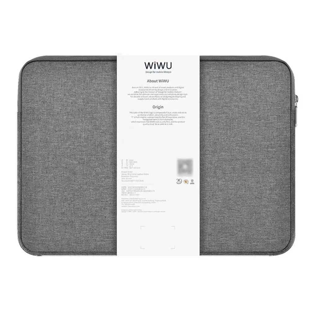 Сумка для ноутбука Wiwu Minimalist Laptop Sleeve 14'' Grey - фото 8
