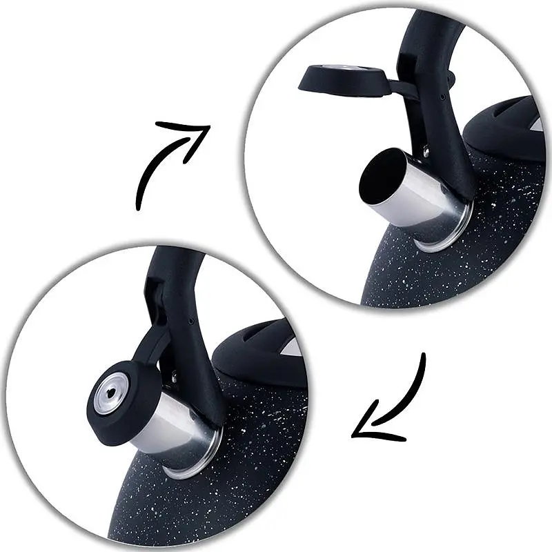 Чайник Whistling Kettle Marble 2.7л зі свистком Kamille Ø19.5х24 см kuh0011107 - фото 4