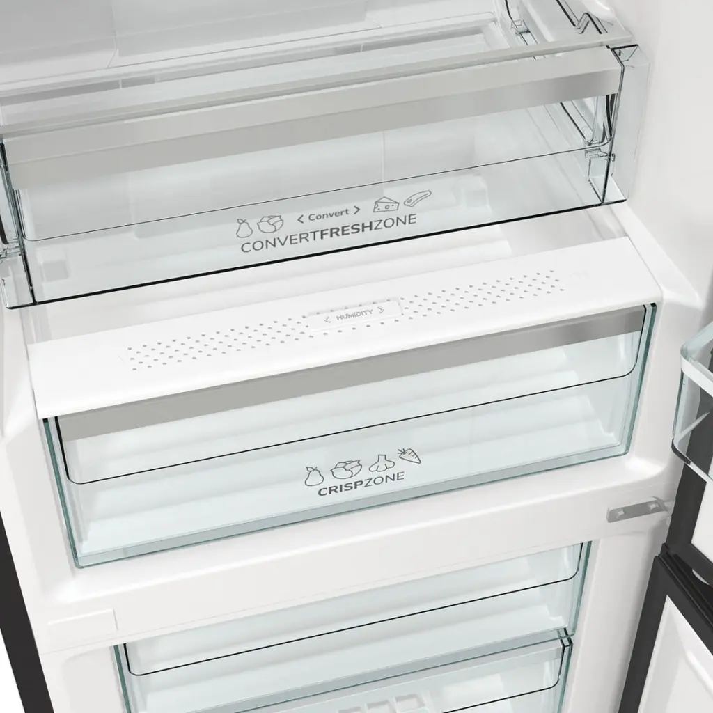 Холодильник Gorenje 185х60х60см 2 двері 204(96) л А++ NoFrost+ LED дисплей чорний (NRK6192ABK4) - фото 9