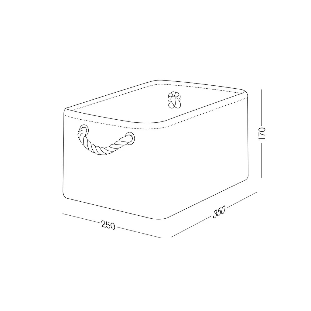 Ящик для хранения МВМ My Home M с ручками текстильный 250х350х170 мм серый (TH-12 M GRAY) - фото 3