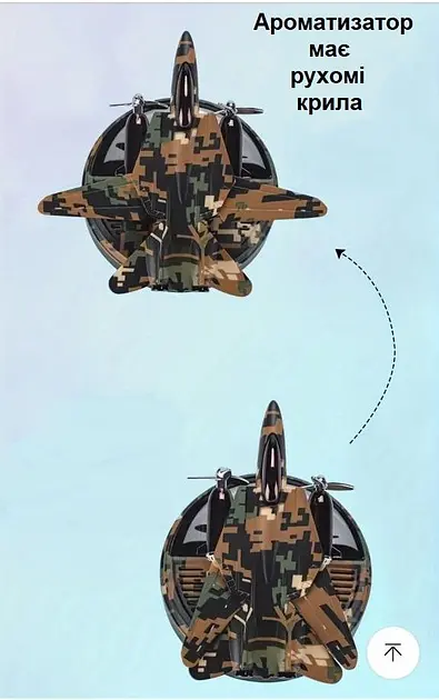 Ароматизатор автомобільний Військовий літак B5 на сонячній батареї - фото 7