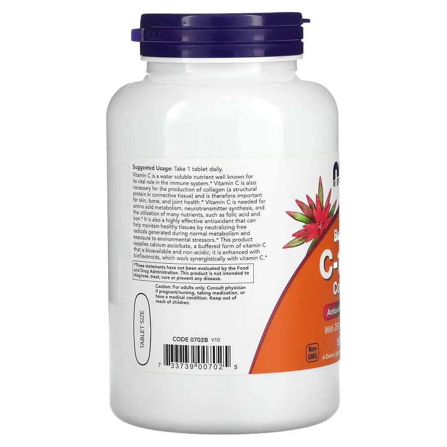Вітаміни та мінерали NOW Vitamin C-1000 Complex Buffered, 180 таблеток - фото 3