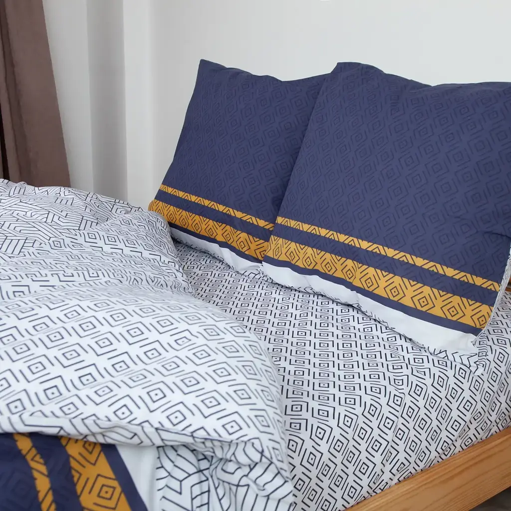 Комплект постільної білизни ТЕП Happy Sleep Statly 50x70 ранфорс євро синій - фото 4