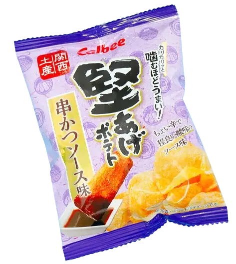 Японські чіпси Calbee Kata-age Potato Chips Kushikatsu Sauce 15г - фото 2