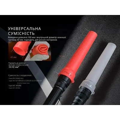 Диффузионный фильтр Fenix ​​AOT-04 силиконовый красный для фонарей серии PD TK WF HT (AOT-04R) - фото 7