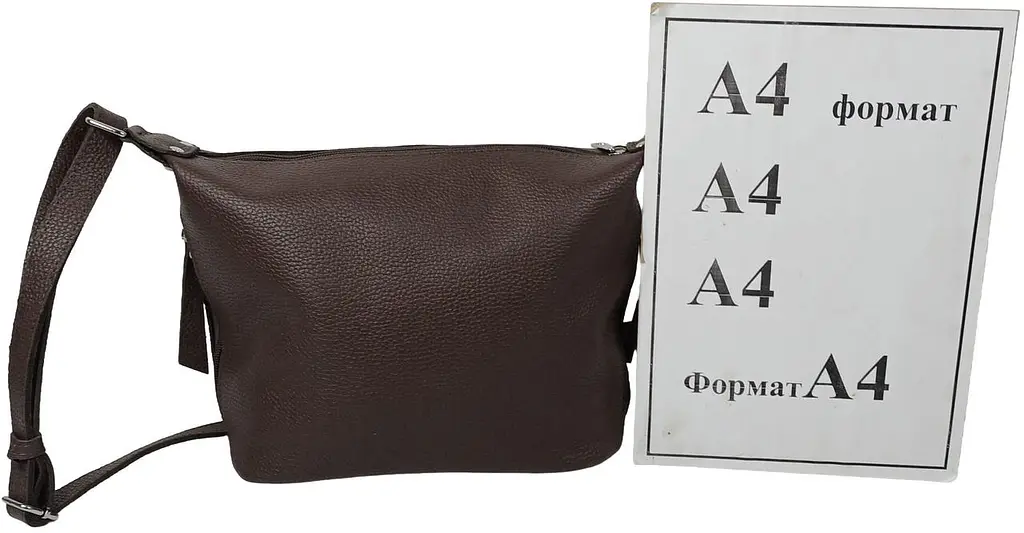 Жіноча шкіряна сумка Borsacomoda, темно-коричнева (Україна) - фото 10