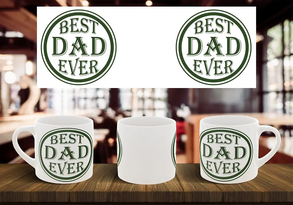 Чашка "Best dad ever" 180, Салатова